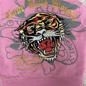 Ed Hardy Women Pink Tiger Sweatshirt